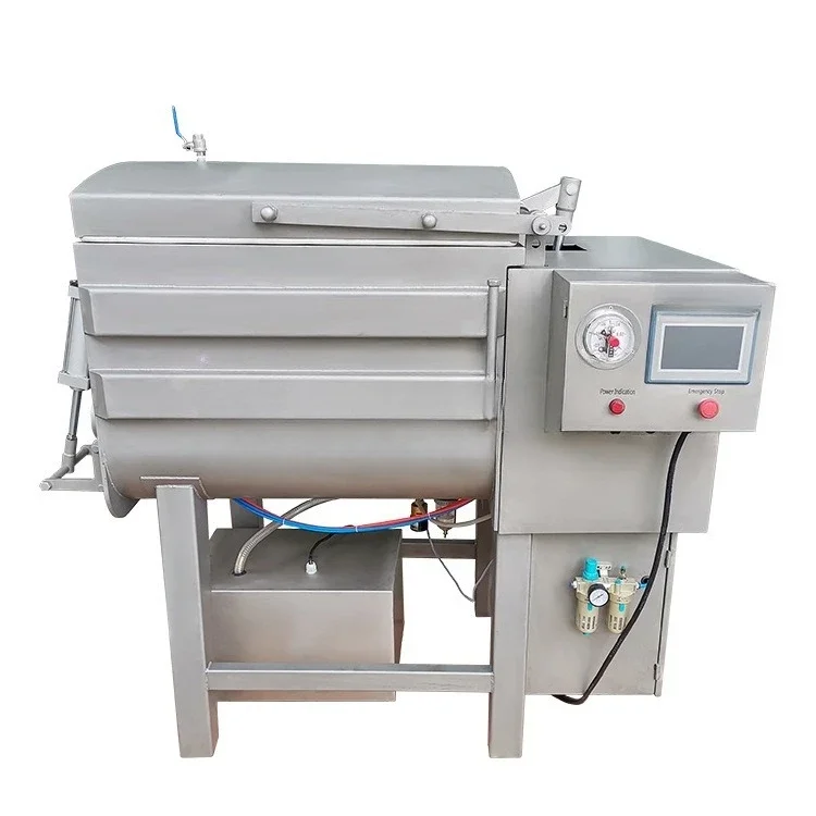 Automatic dumpling stuffing machine, fresh meat sausage variable frequency vacuum mixing machine, double stranded dragon s