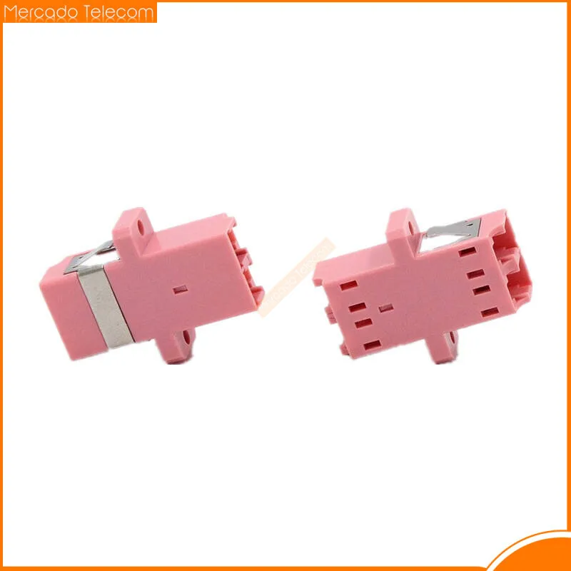 10Pcs Optic Fiber Adapter Coupler Connector LC UPC OM4 Duplex FLange Connector