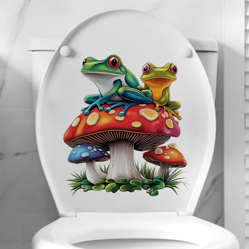 Наклейка на стену с изображением аниме-лягушки, декор для ванной комнаты, туалета, гостиной, кабинета, украшения дома, самоклеящаяся фреска M1250