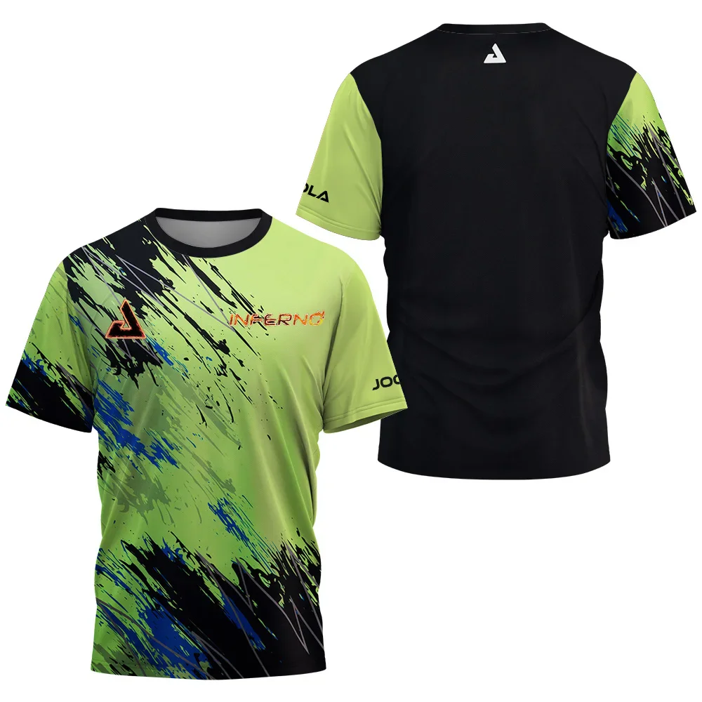 Camiseta deportiva de manga corta para hombre, camiseta deportiva con estampado de monograma de tenis de mesa de bádminton, de secado rápido, novedad de 2024