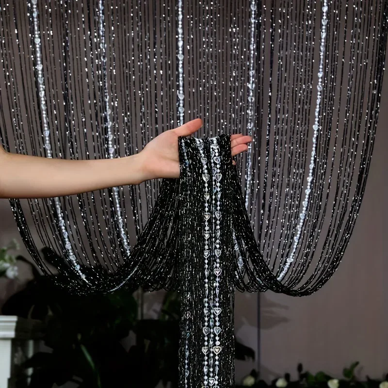 1 peça cortina de contas de borla acrílica-1x2m divisor de sala para decoração de casamento e divisória de casa |   Design elegante e cintilante