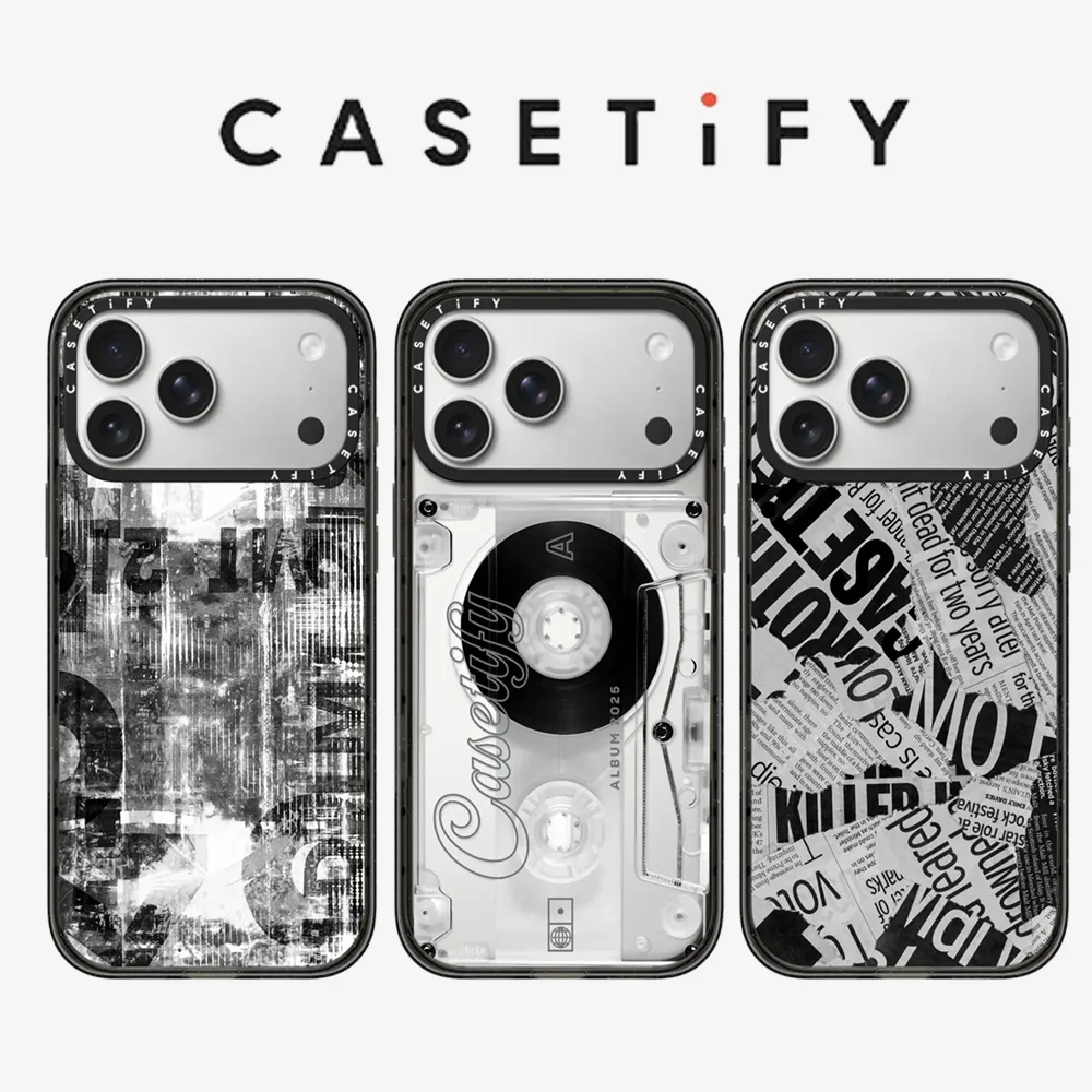 

CASETiFY Retro Black and White Collage Series Magnetic Drop-proof Case for iPhone 13 14 15 17 16 Pro Max Air Plus Protect Cover