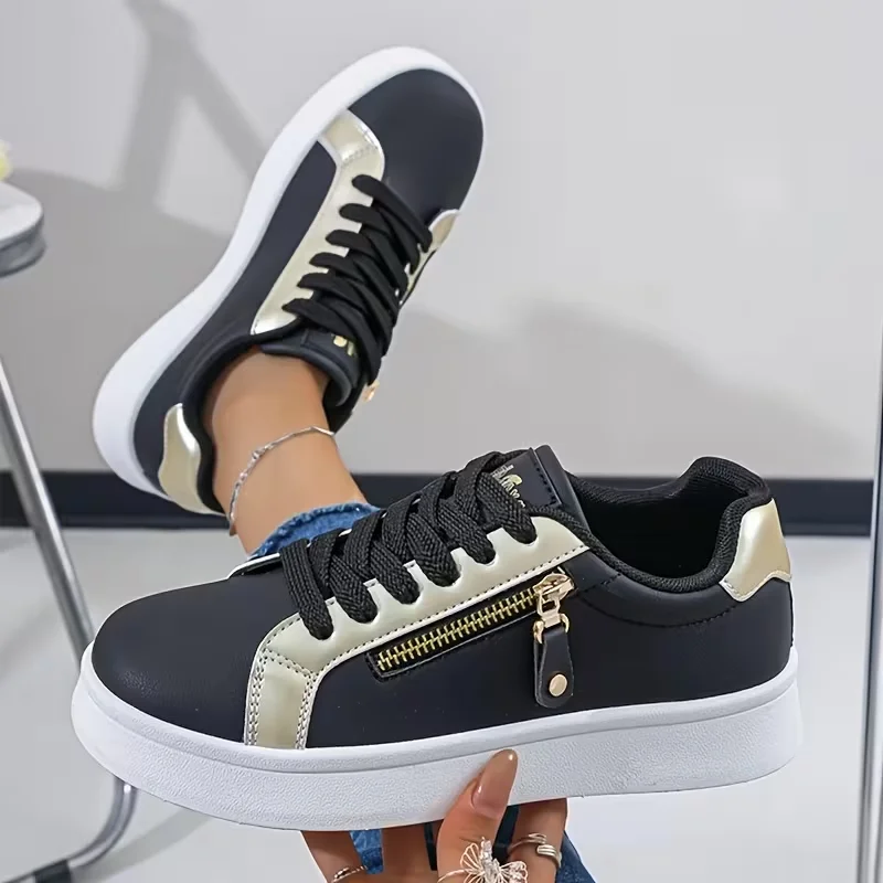 

Женские повседневные кроссовки с разноцветными вставками и боковой молнией, удобная спортивная обувь для города, женская обувь на каждый день