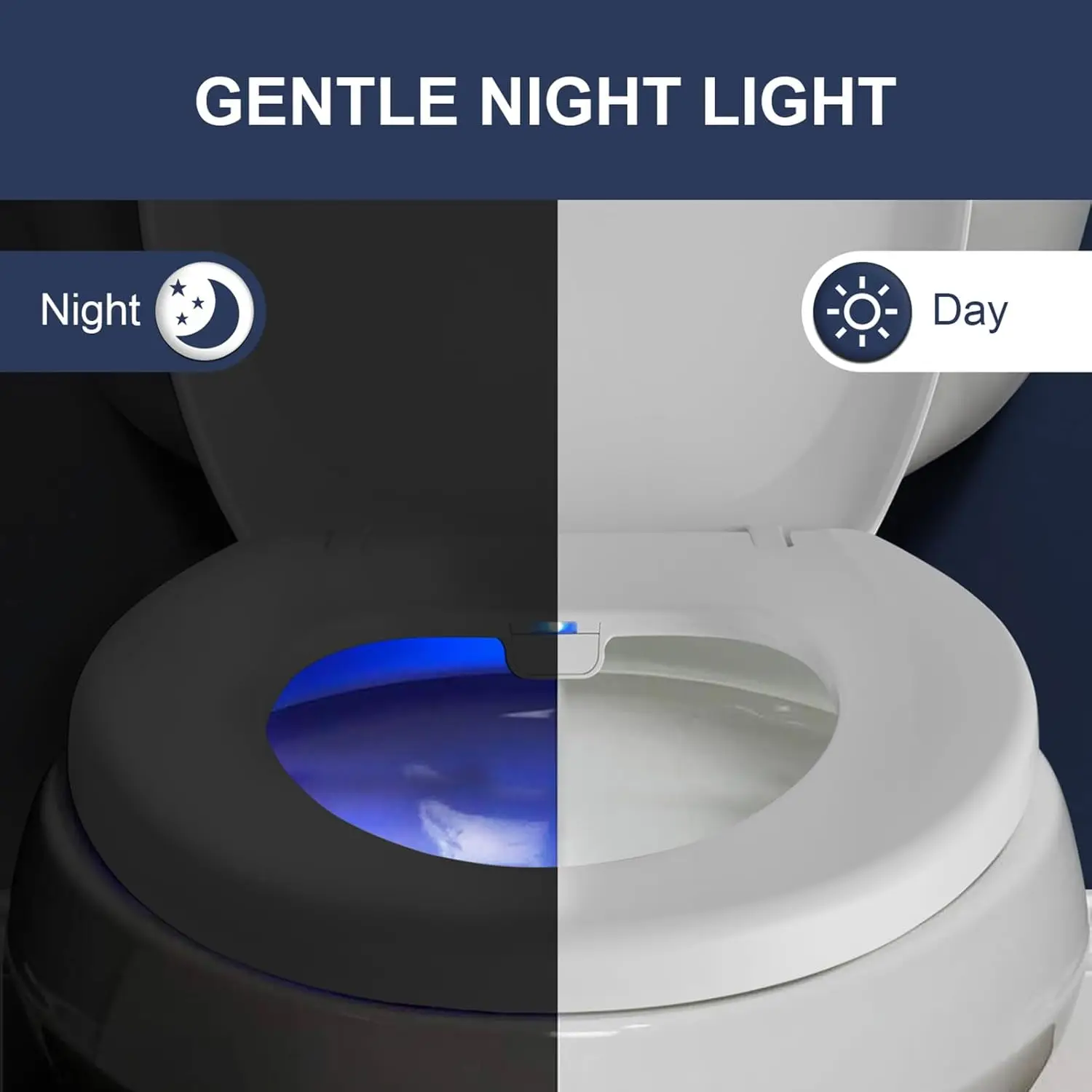 S005-B3 Heated Toilet Seat with Night Light, Elongated, Toilet Seat Warmer, Soft Slow Close, Three Temperature Settings