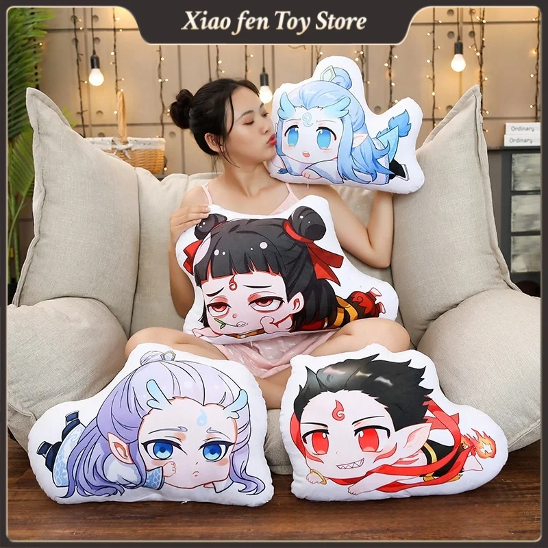 

Новинка 2021, подушка Nezha Ao Bing, пленка, анимационная периферийная коллекция, аниме, подушка для детей и взрослых, плюшевая кукла