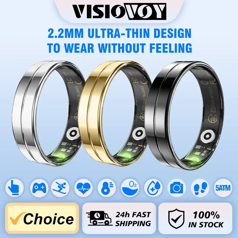 

[2024] R11 ultra-thin Smart Ring Military Grade Titanium Steel Shell Health Monitoring IP68 & 5ATM Waterproof Multi-sport Modes