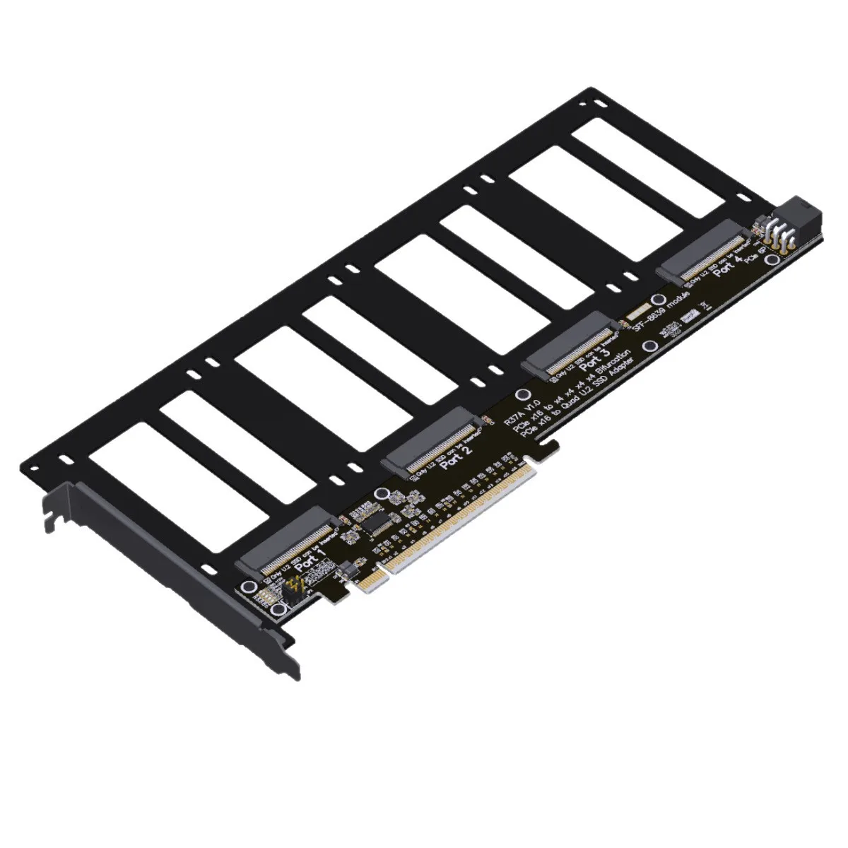 5.0/4. 0x16 to 4-Port U. 2 Hard Disk Split Transfer Expansion Card