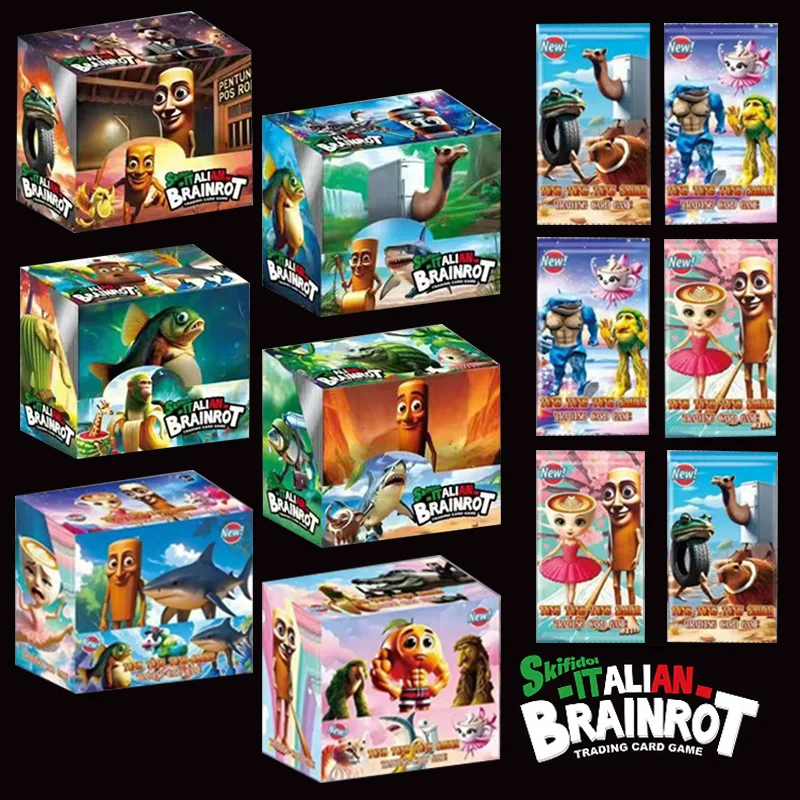 

Funny Tungtungtung Sahur Cards Box Brainrot Italian Game Tralalero Tralala Photo Collection Card Party Cosplay Classic Toy Gift