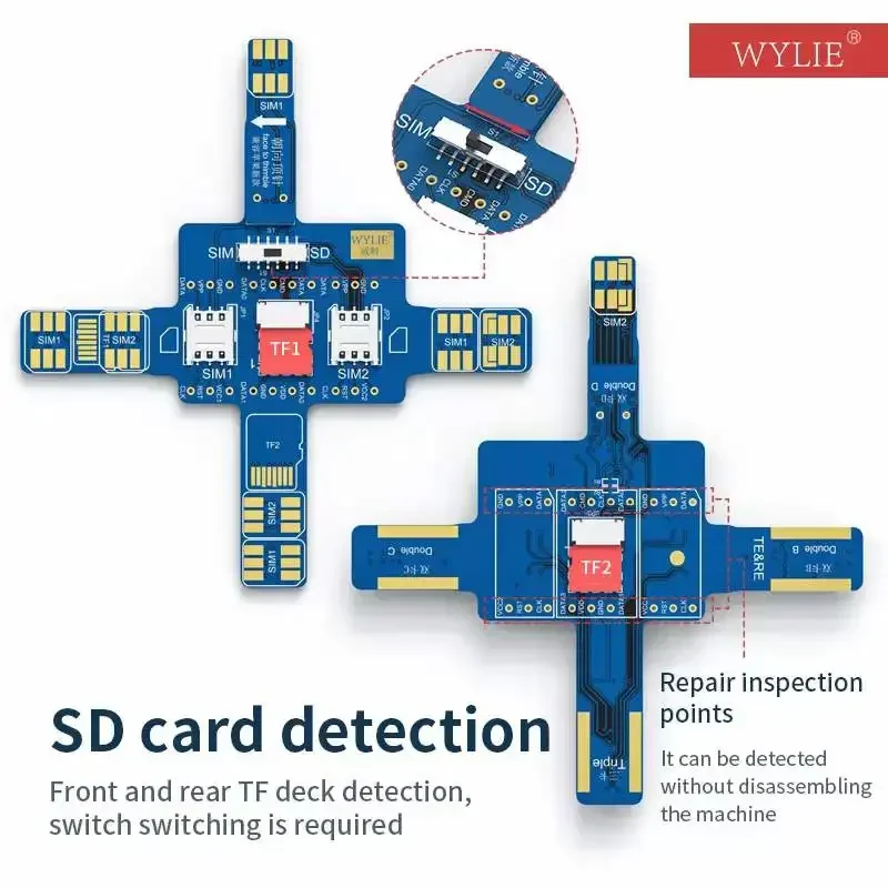 WYLIE Smartphone Sim Card Signal Universal Test Board lettore di schede SD strumento per iPhone Samsung Huawei Xiaomi Android Phone