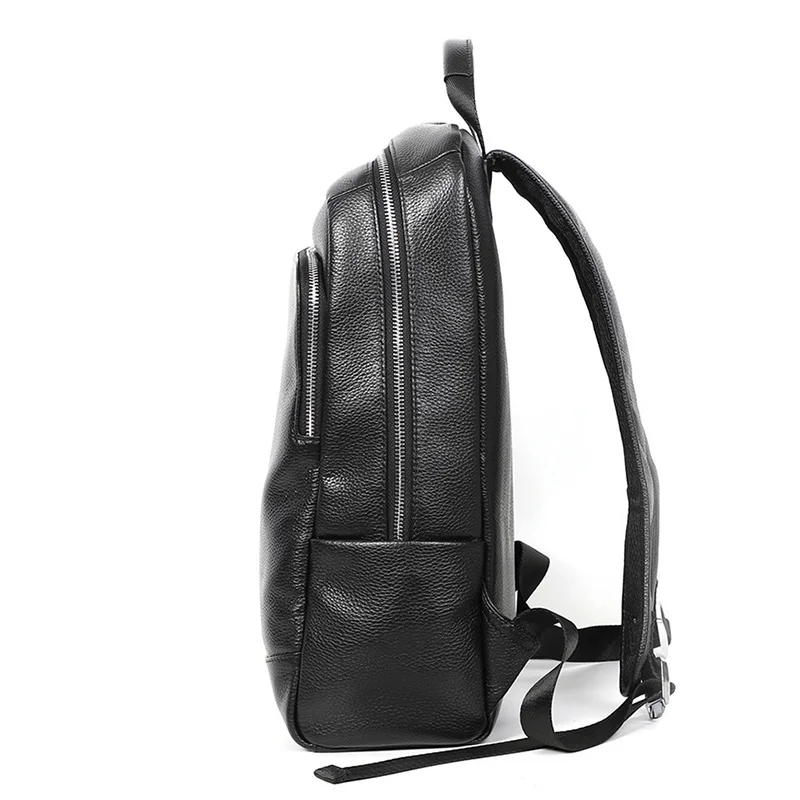 NZPJ Leder Herren Rucksack Natürliches Rindsleder Rucksack Mode Reisetasche Koreanische Version Schultasche Computertasche Für 15-Zoll-Laptop – Detail 8