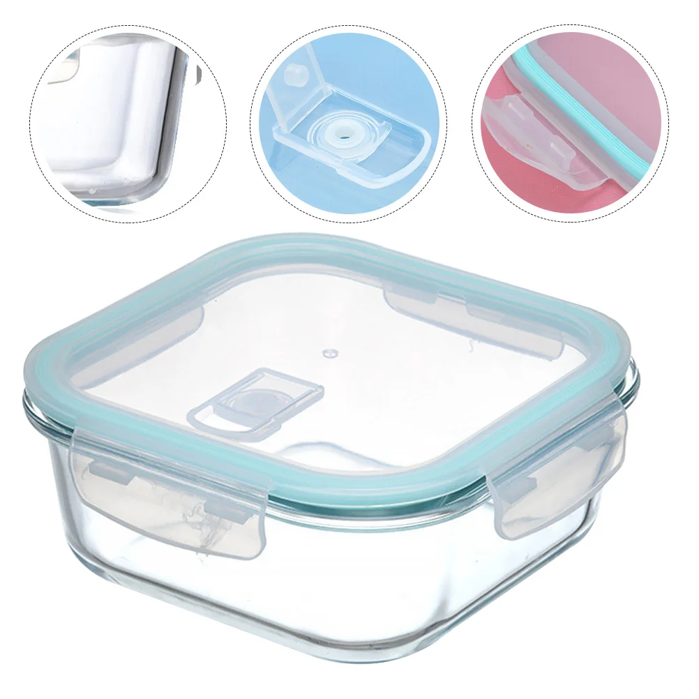 

Container Bowl with Lids Lunchbox Transparent Storage Bowls Square Microwave Safe