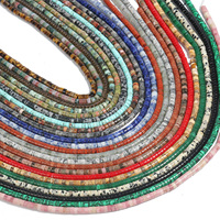 150pcs/lot 4mm Flat Round Natural Stone Bead Agates Quartzs Jades Chalcedony Cylinder Loose Spacer Beads for DIY Jewelry Making