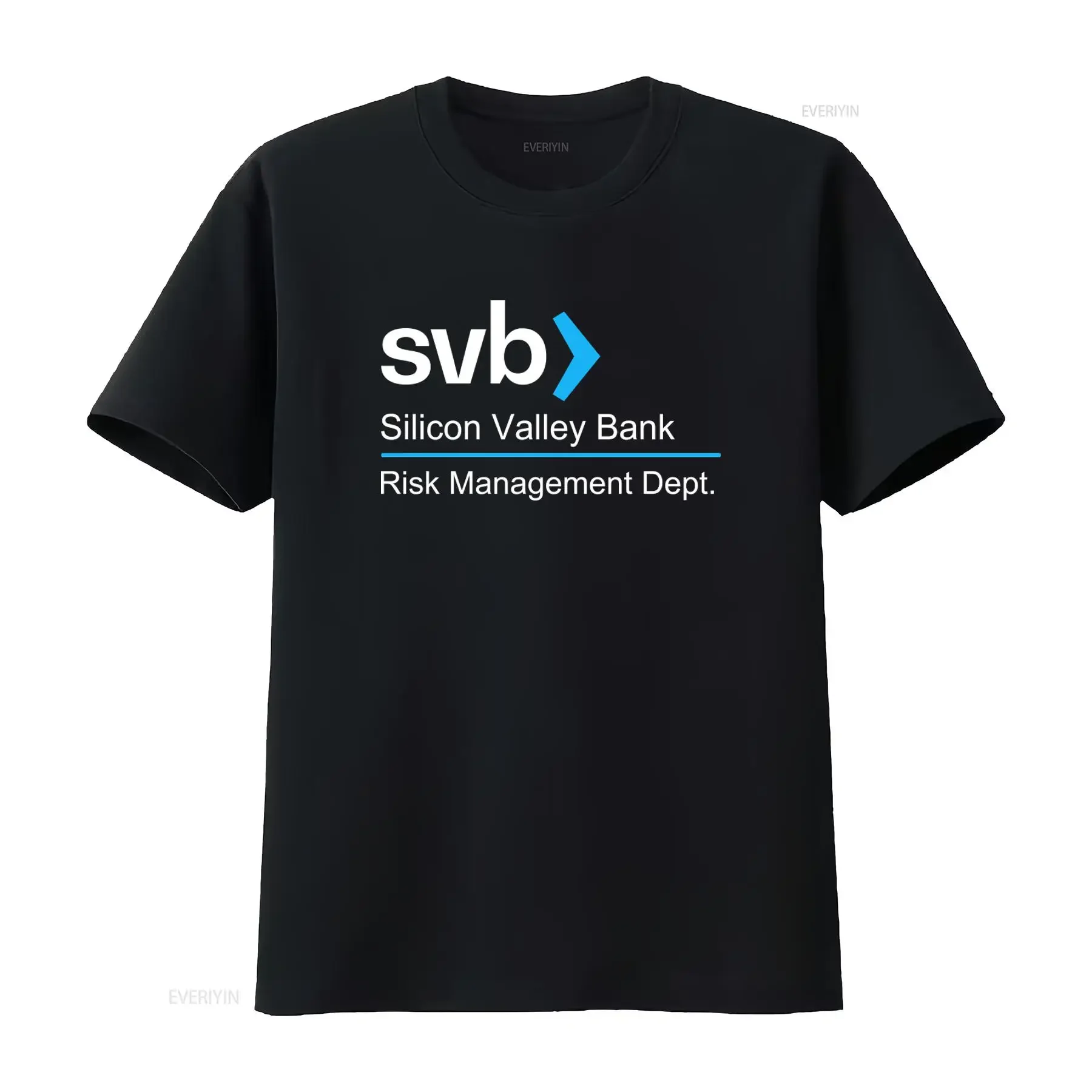 T-shirt à col rond du département de gestion des risques du Svb Silicon Valley Bank, design vintage amusant sur le thème des finances, Wall Street, crypto-monnaies