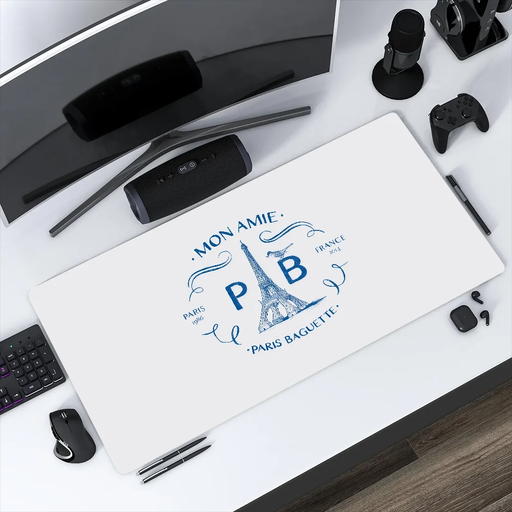Mouse Pad Paris Gaming Office Desk B-Baguette Logo Pads Large For Computer Dessert Non-slip Lockedge MousePad