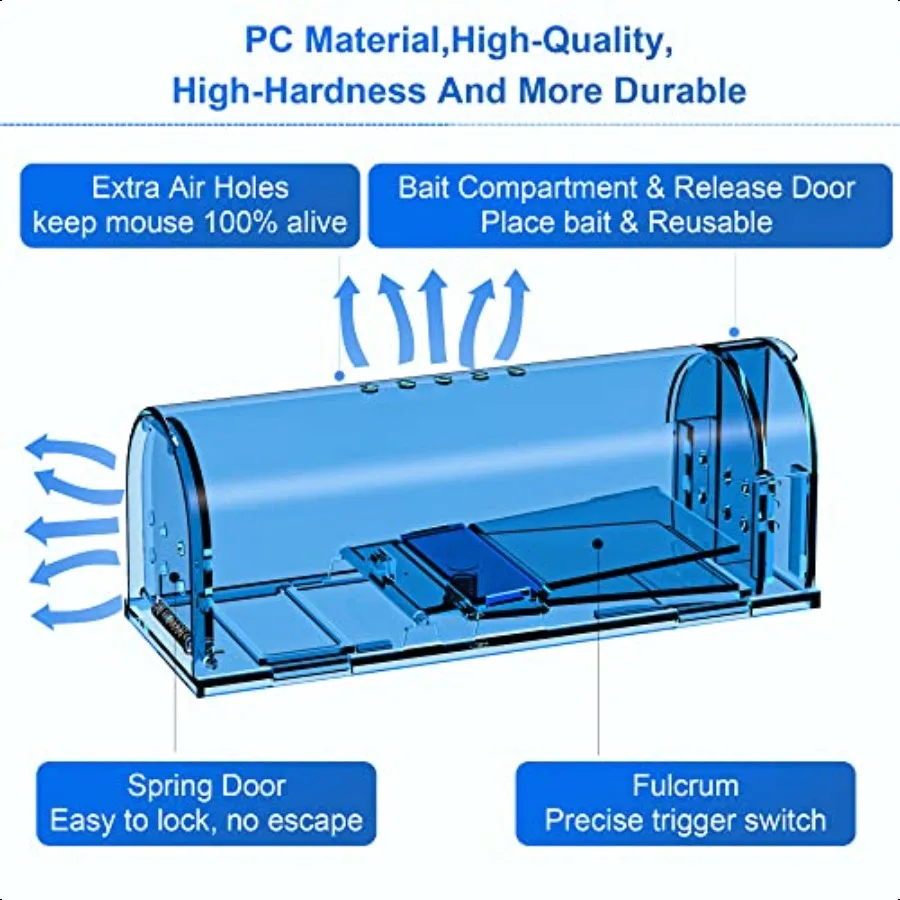 Humane Mouse Traps Catch Release Reusable Rat Traps Easy to Set and Safe for Family and Pets No Kill for Small Rodent Voles Ham