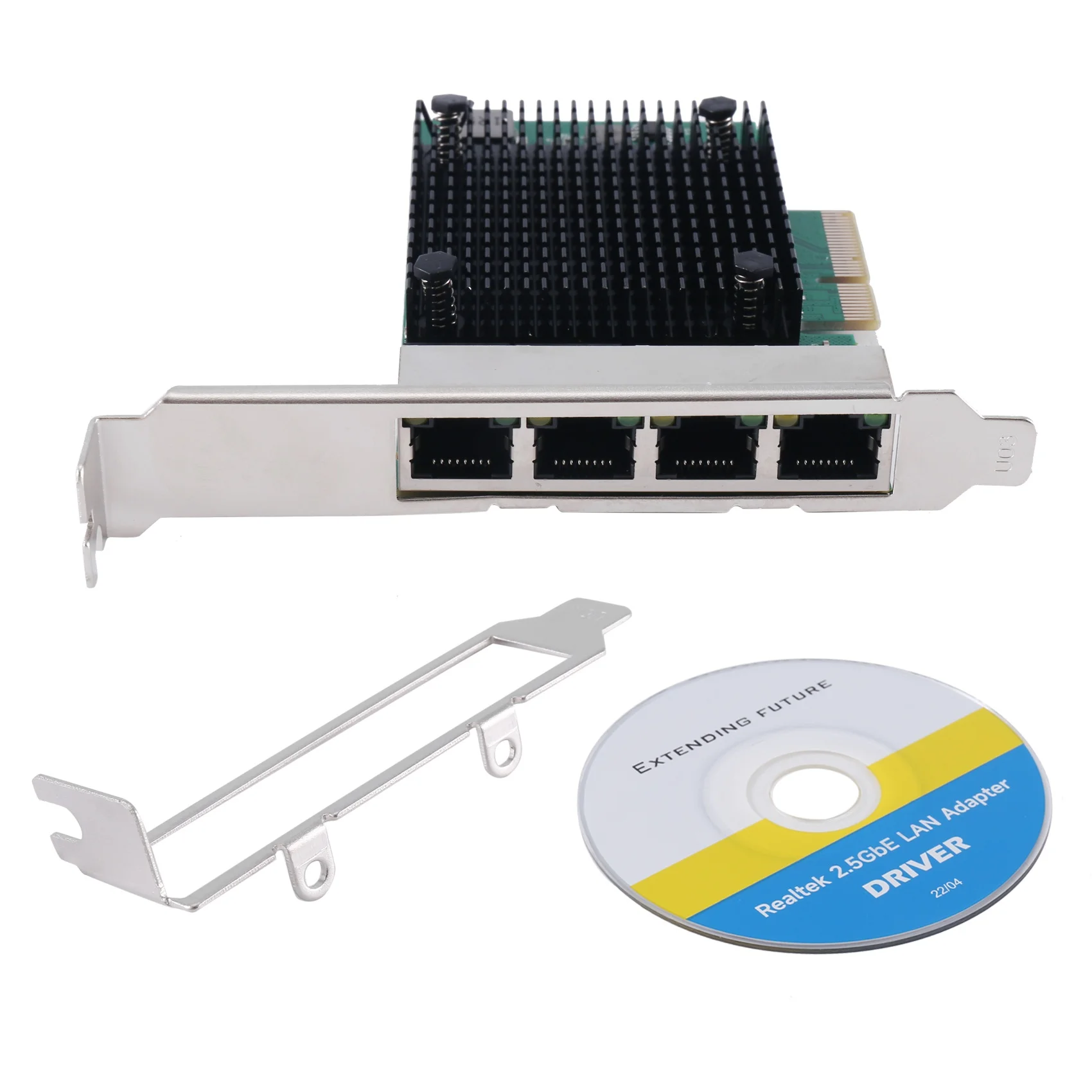 T36C PCIE X4 2.5G Gigabit Network Card RTL8125B 4 Port Ethernet Network Card Desktop Server Network Card