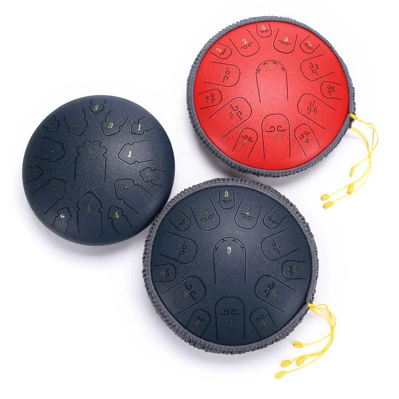 Hooqu Hot Products 12 Inch 13 Tone Percussion Carbon Steel Ethereal Drum Colorful Tongue Drums
