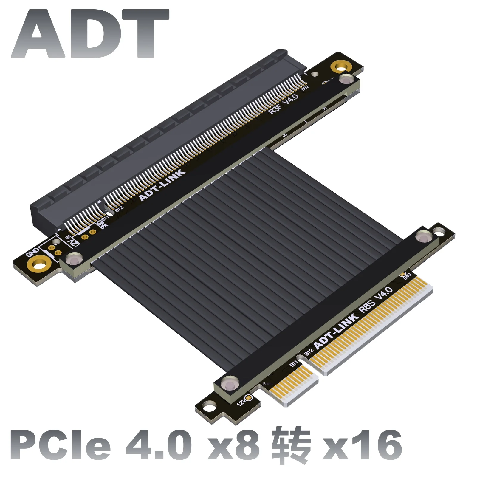 Кабель-удлинитель для видеокарты ADT PCIE 4,0x8 до x16 U2, материнская плата для жесткого диска, сервера, поддержка нескольких карт 3060