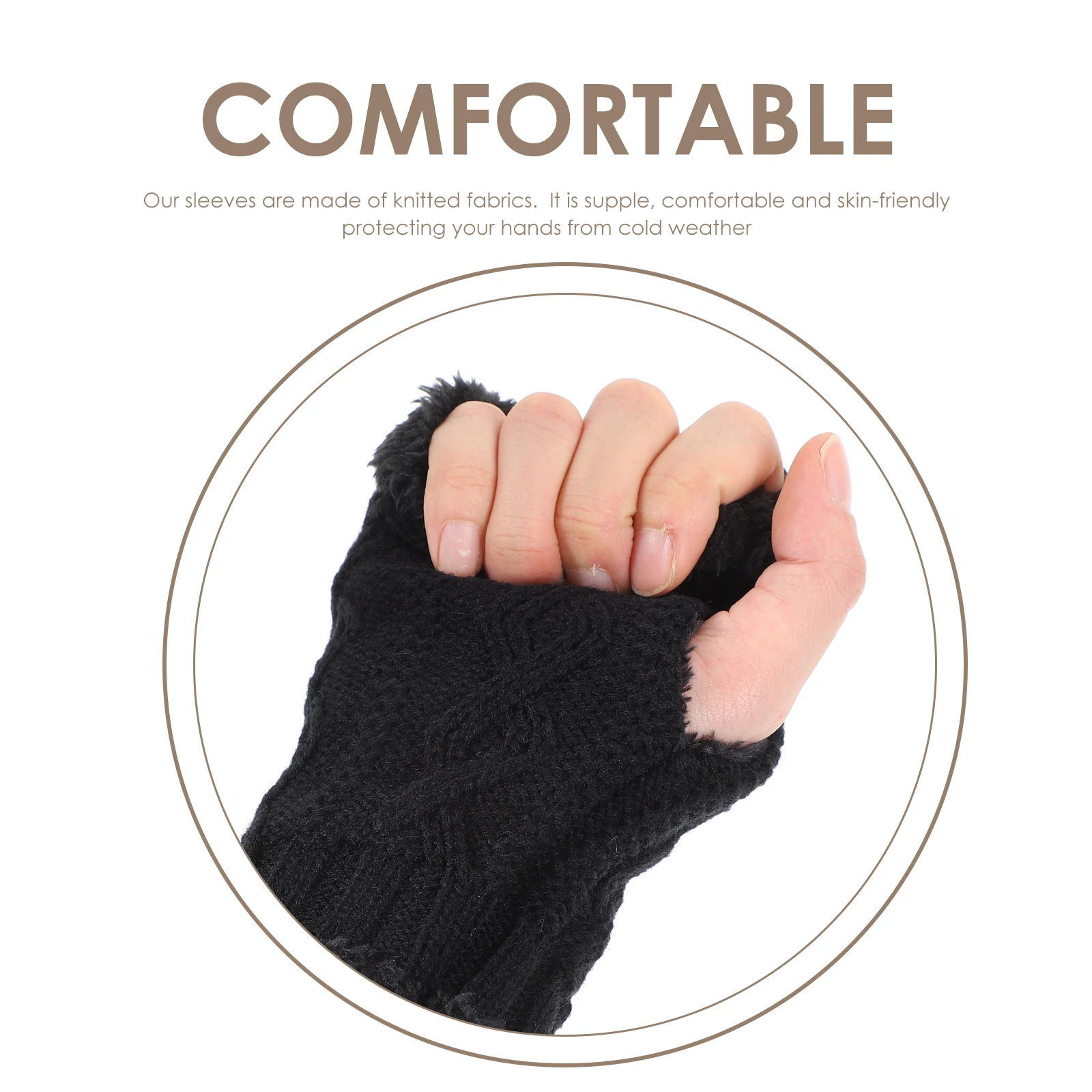 

Warm Sleeves Female Winter Mitts Gloves Ultraviolet Light Mittens for Women Knitting Hand Warmer Fingerless