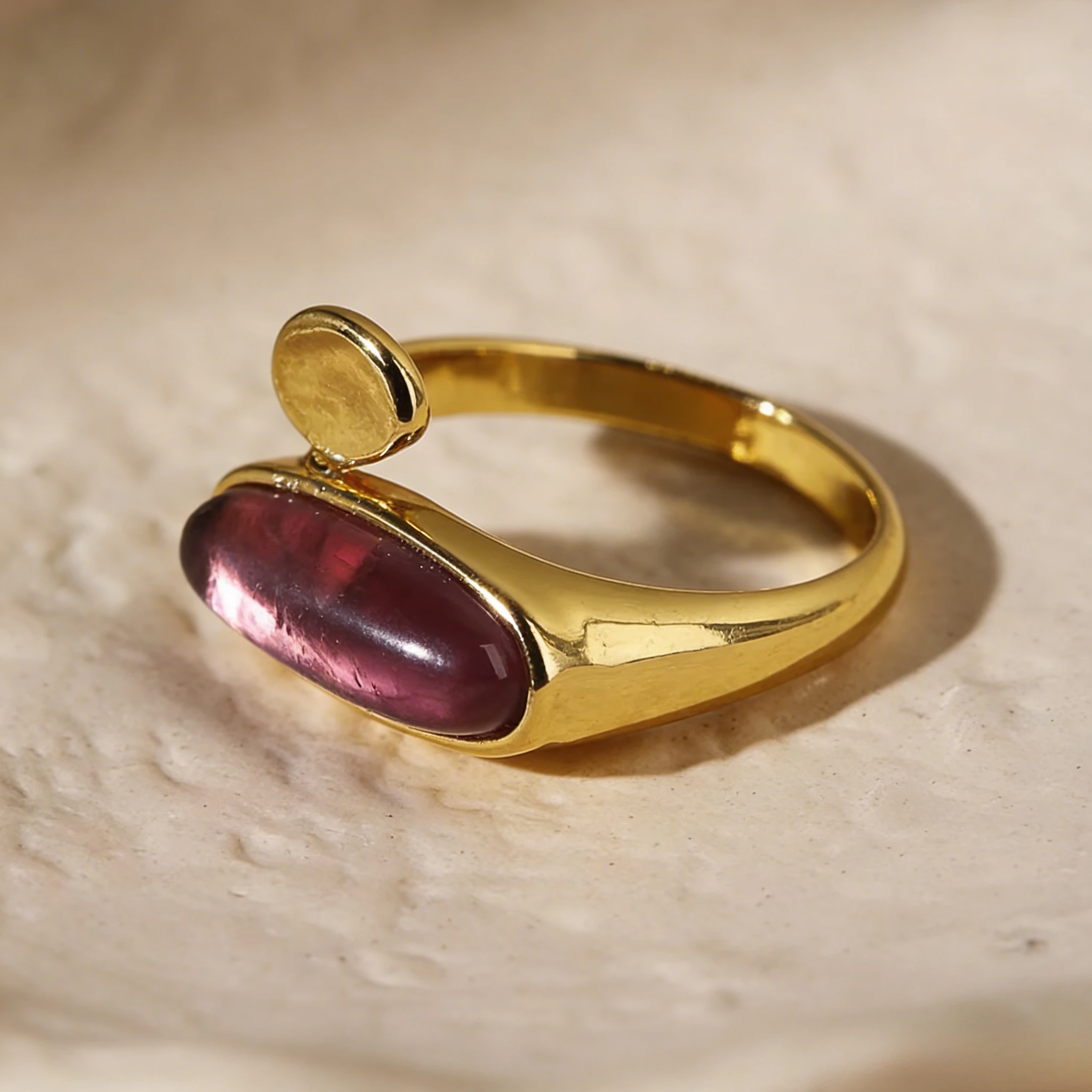 

Natural Aquamarine Ring Oval Moonstone Open-Band Rings Minimalist Luxury Jewelry Versatile for Parties Daily Wear Adjustable