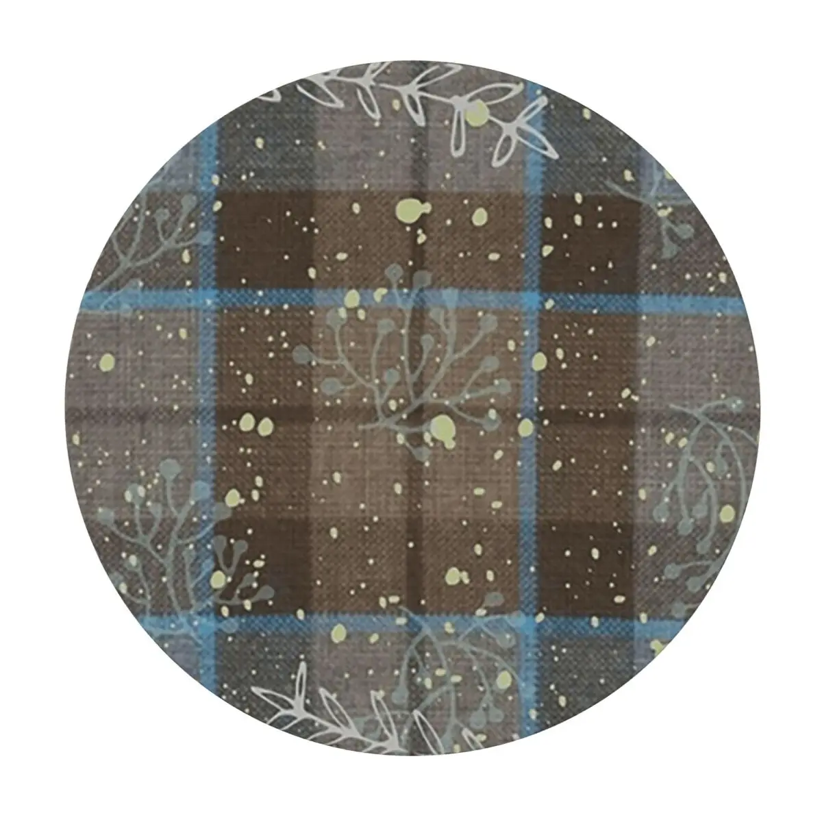 Outlander TV Clan Fraser Tartan Windblown Waterproof Round Tablecloth Oilproof Table Cloth for Kitchen Events Dining Table Cover