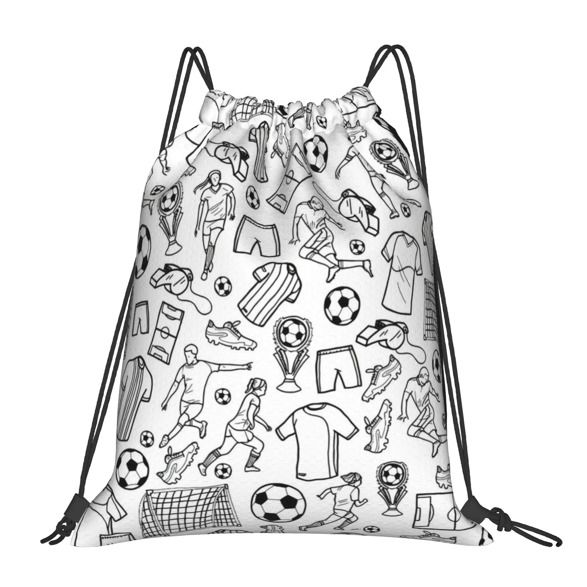 Soccer Football Fan Merch 3  Portable Travel Drawstring Backpack Riding Backpack Gym Clothes Drawstring Bags