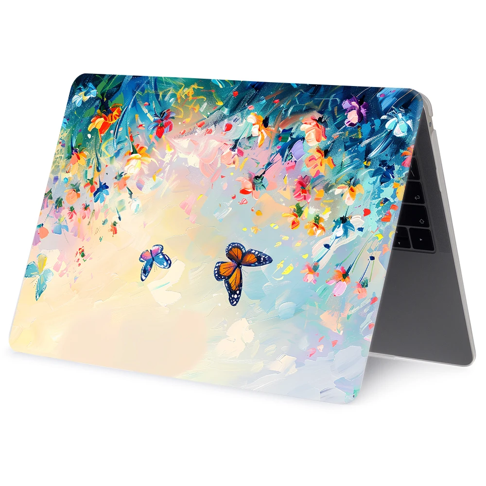 Pintura a óleo caso do portátil para macbook air 13 m4 13.6 15 a3241 2025 para macbook pro 14 m1 2021 caso m2 m3 a3112 capa dura