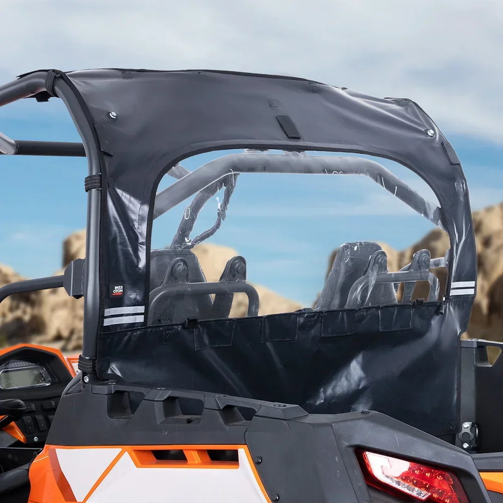 

For CFMOTO ZFORCE 500/800 Trail 16-22 800 EX 14-22 1000 17-19 Waterproof Soft Rear Windshield 2-IN-1 w/ Zippered Window