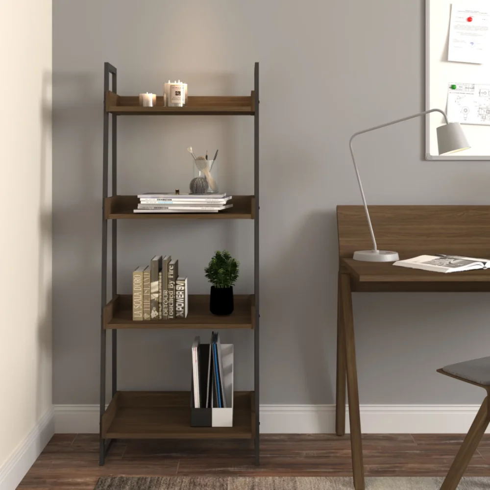 

Mainstays Mixed Material 4-Shelf Bookcase, Walnut 2023