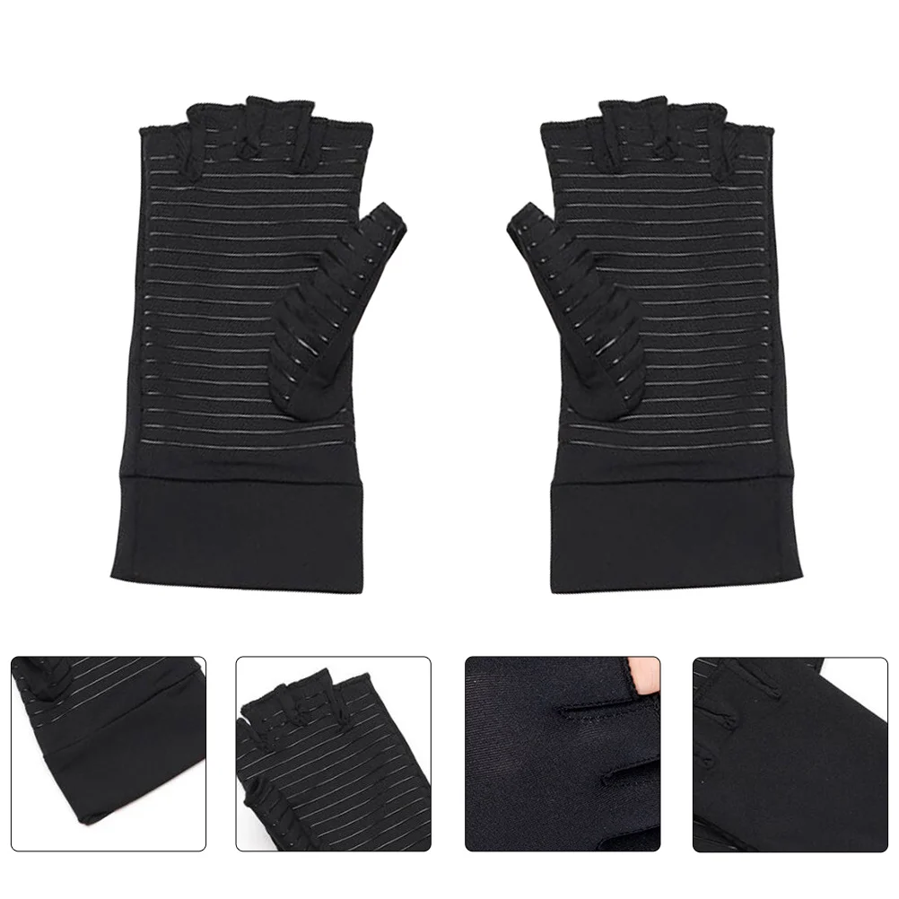 

1Pair Non-Slip Running Gloves Breathable Arthritis Protection Elastic Comfortable Half-Finger Design Joint Rehabilitation