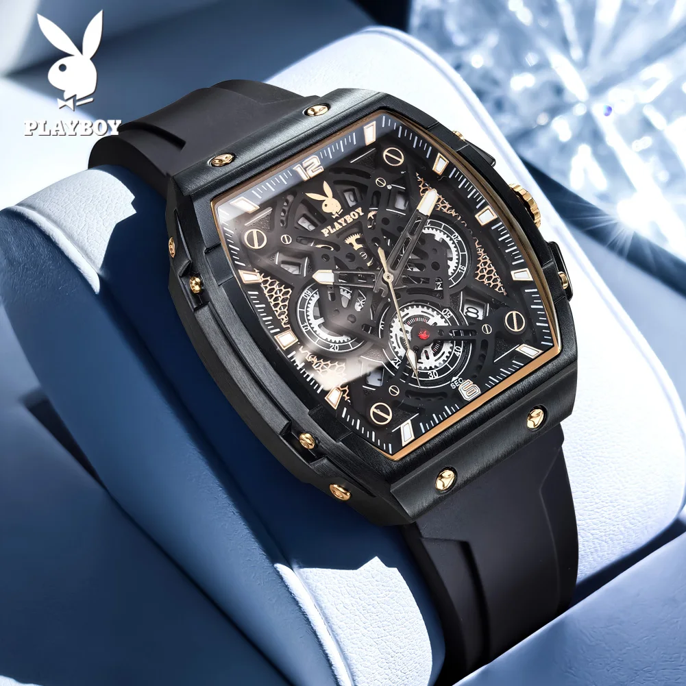 Men's Authentic Quartz Watch with Silicone Strap