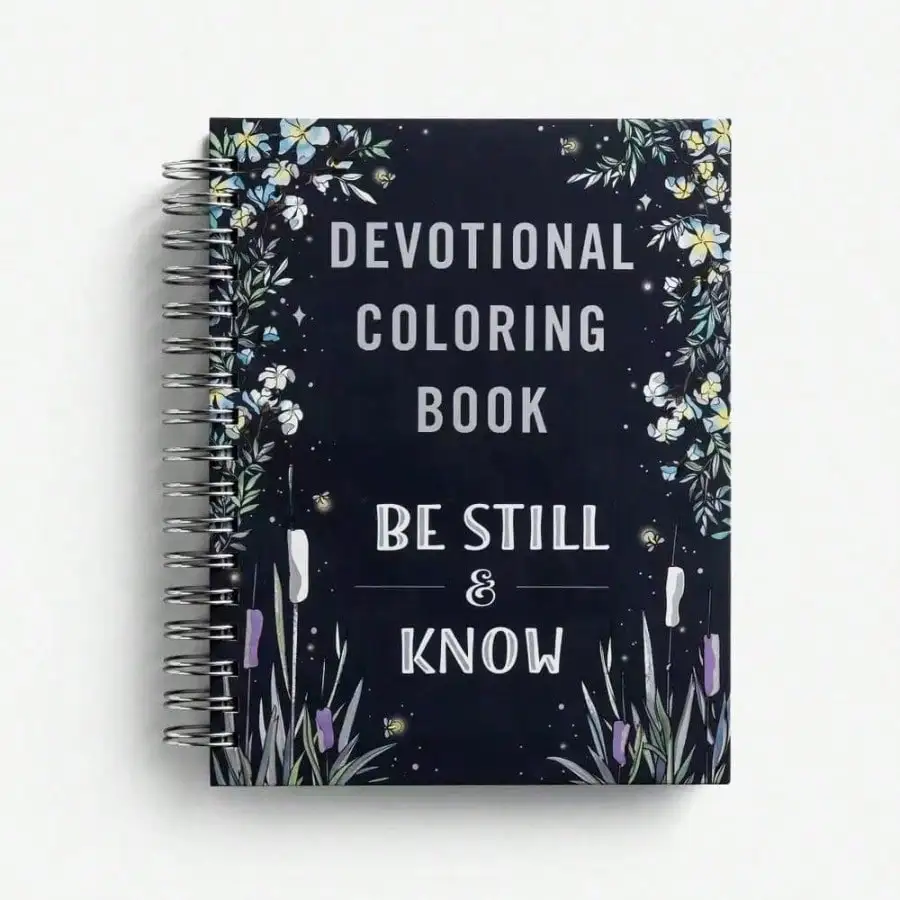 

Devotional Coloring Book "Be Still & Know" 75 Inspiring Devotions Encouragement Hope Spiral Bound Coloring Pages Gift For Adults