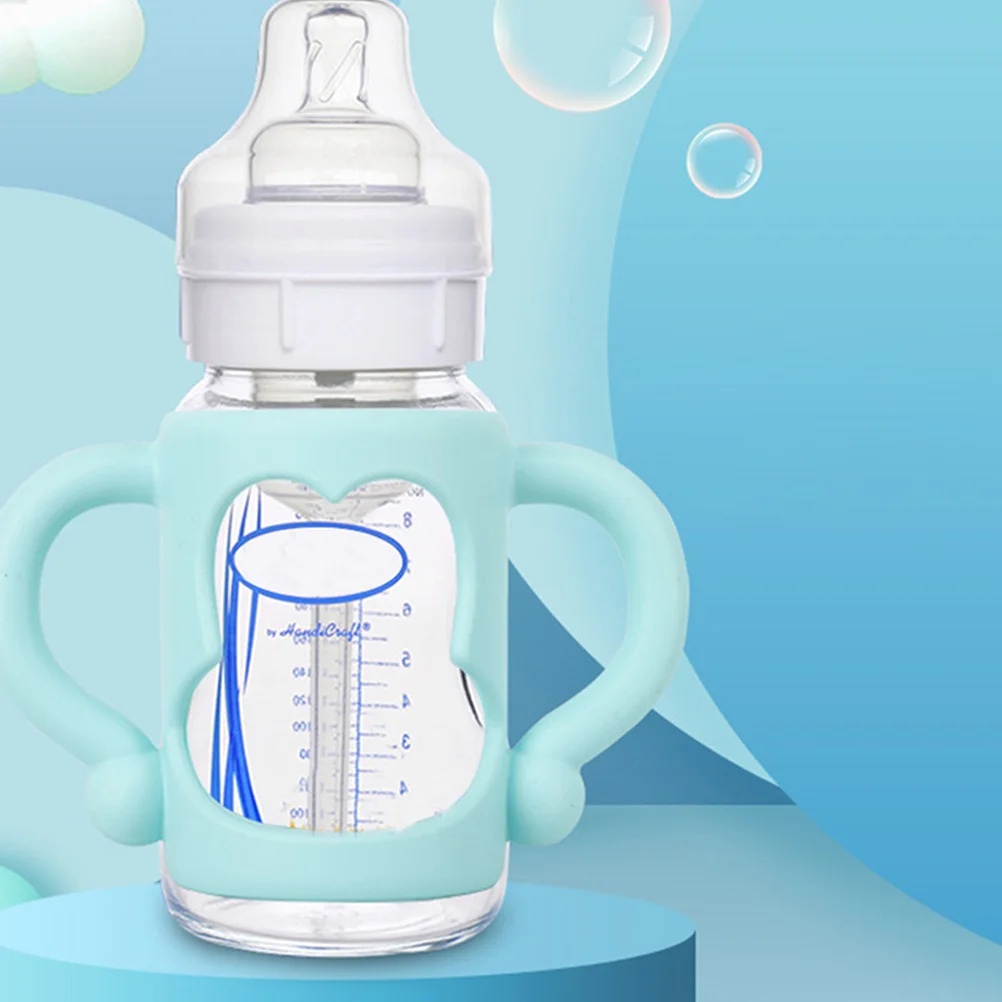 

4 шт., силиконовые ручки для детских бутылочек, нескользящая удобная ручка, ручка для бутылочки для кормления, аксессуар для доения для младенцев