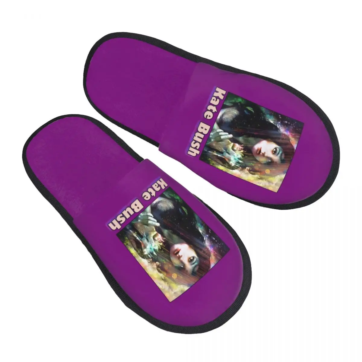 

Custom Kates Bush English Singer Cozy Scuff Memory Foam Slippers Women Catherine Bush Spa House Shoes