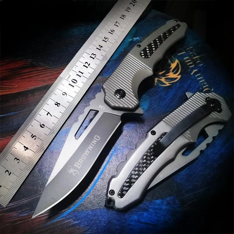 

High-hardness Outdoor folding knife Stainless steel portable EDC pocket knife Multifunctional fruit knife and cutting knife2024