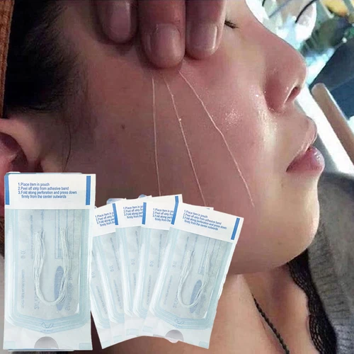 Imagen 2 del producto 60/120 Uds. Absorbable sin aguja línea de proteína dorada relleno facial antiarrugas Lift reafirmante hilo de colágeno cuidado de la piel antienvejecimiento