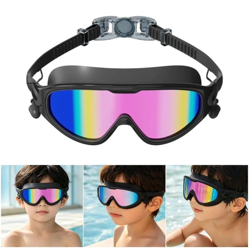 Kids Swim Mask Fog-Resistant 2 Pair Set, Wide-View Panels with Adjustable Side Band, Pool Practice Eye Guard for 69HD