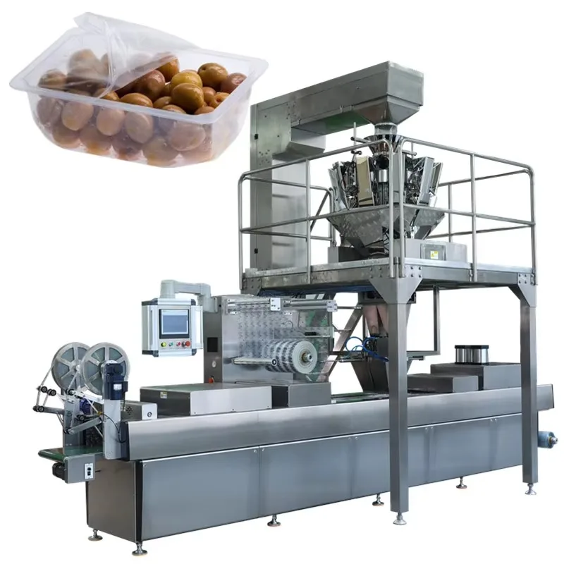 Automatic Dates Box Thermoforming Vacuum Packing Machine Weight Filling Sealer Sale Factory Direct Accept Custom