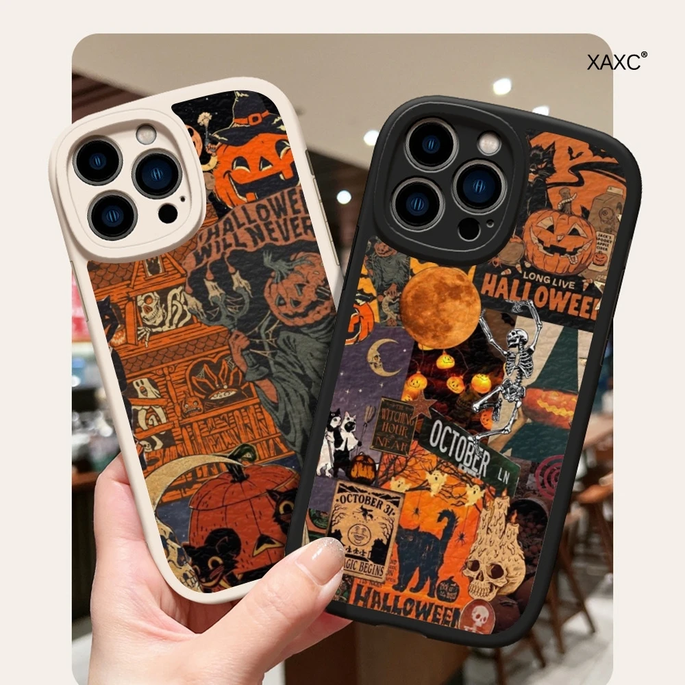 

Happy scary halloween Phone Case For Iphone15ProMax 14 Plus 11 13 12 Mini X Xr Xs 7 8 Puls Lambskin Silicone Covers