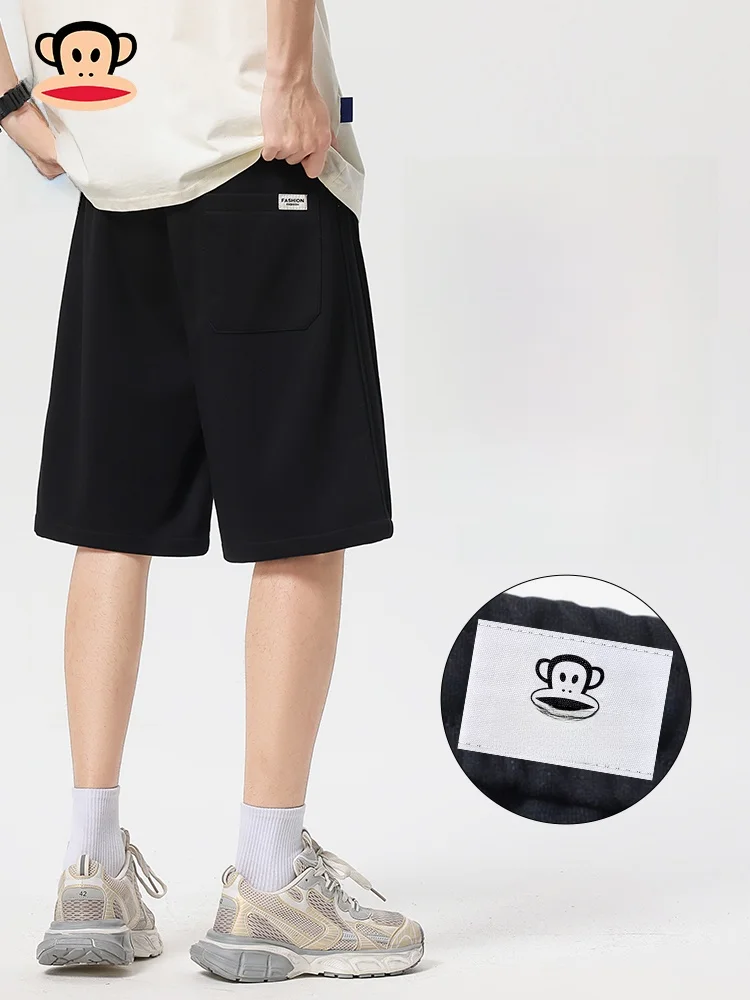 

Мужские летние тонкие дышащие свободные повседневные брюки Paul Frank American Trendy Brand Sports с прямыми штанинами длиной до колена