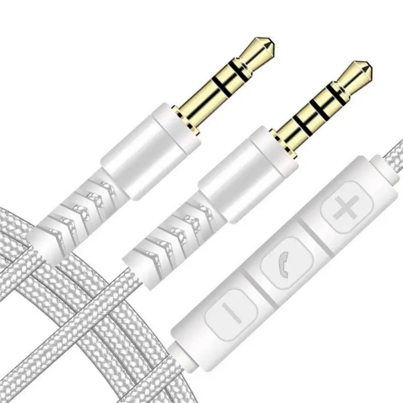 1~10PCS 1.2m Kabel audio 3.5mm do Jack 3.5mm Speaker Line Aux Kabel męski do męskiego z mikrofonem do regulacji głośności do słuchawek samochodowych