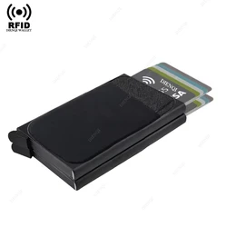 Automatic Pop Up Wallet Aluminum Double Card Case RFID Credit Card Holder Minimalist Metal Wallet Hold 12 Cards Wallet for Men