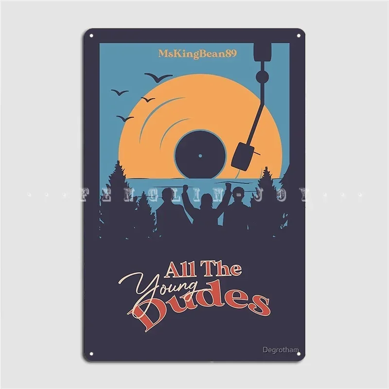 All The Young Dudes Cover 3 Poster Metal Plaque Retro Party Wall Decor Pub Tin Sign Poster view 2