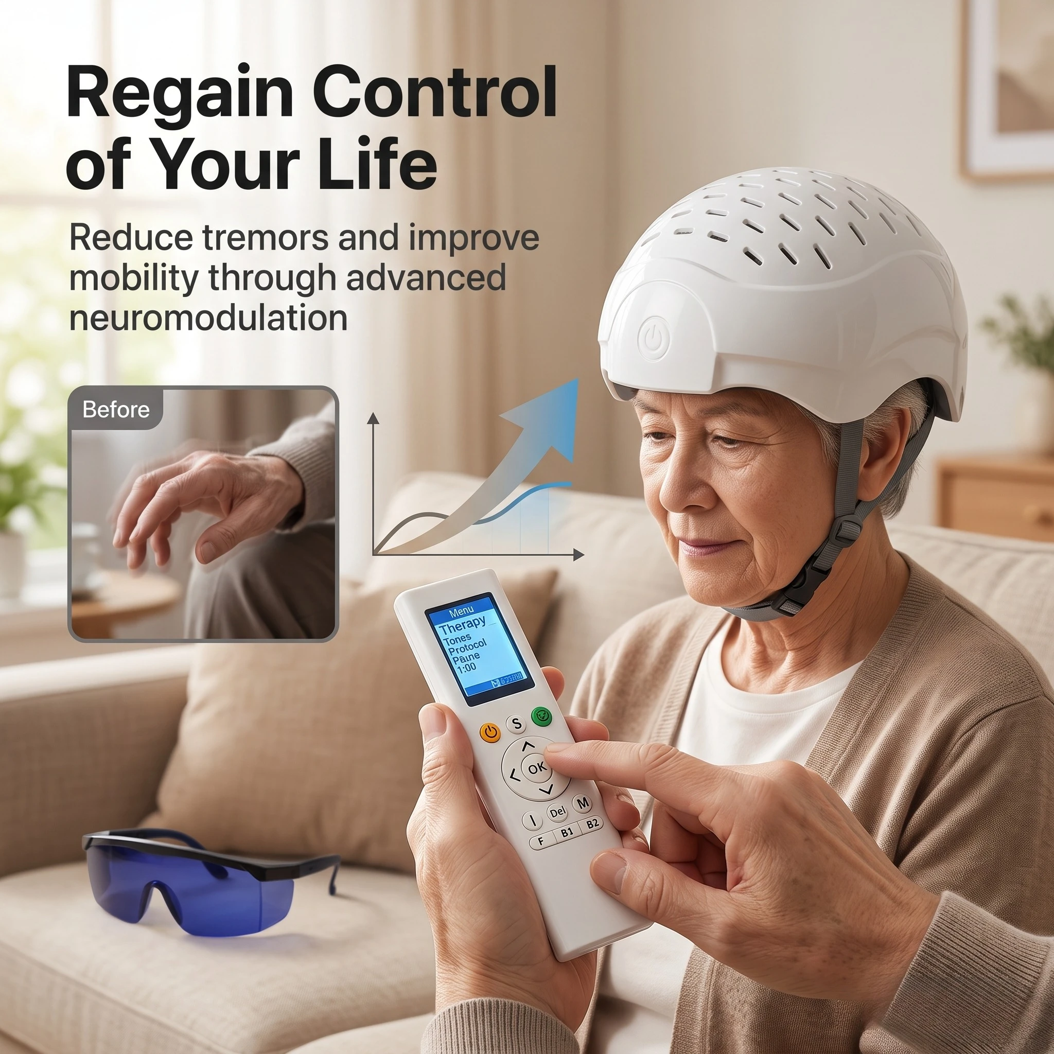 12 Zone Photobiomodulation Cap, Red Light for Memory and Movement, USB-C Rechargeable, Lightweight Home Therapy Gift