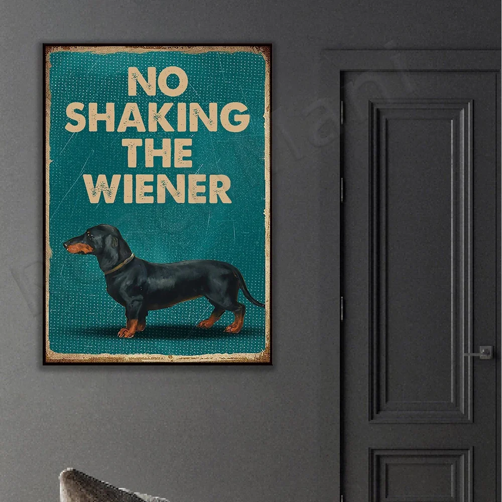 ملصق Dachshund Don't Shake فيينا، ملصق عاشق الكلاب، ملصق ديكور منزلي للمعيشة