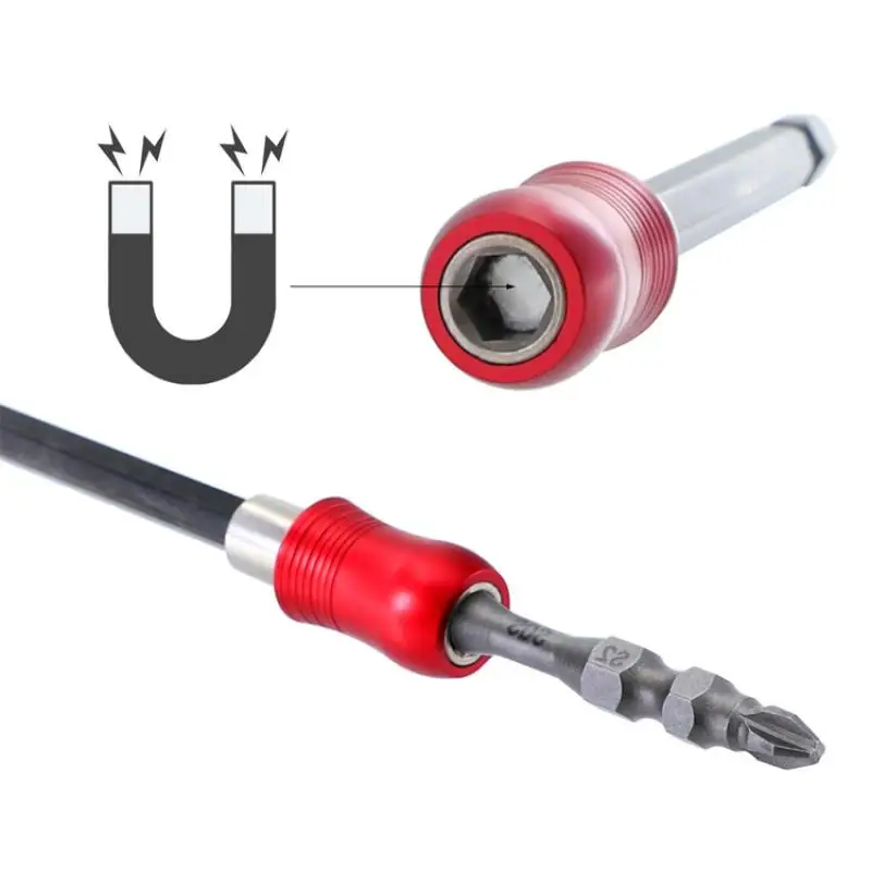 Batang penghubung magnetik 6.35mm batang ekstensi pengunci otomatis batang adaptor driver bor listrik batang ekstensi lengan kepala batch