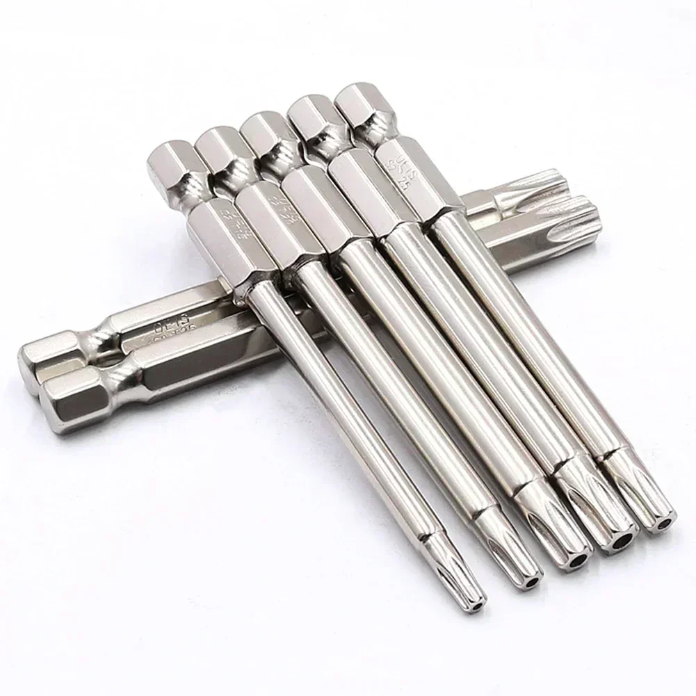 

12 Sizes 1PC 1/4" Hex Driver Bit Tamper Proof Security Drill Magnetic Bit Hollow Torx Screwdriver Bit 75mm T6-T40 Series