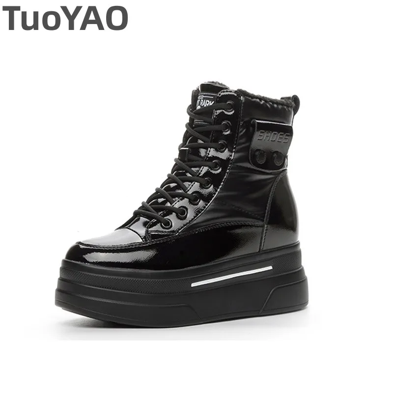 

9cm New Microfiber Leather Women High Brand ZIP Increase Casual Ankle Boots Pumps Heels White Shoes Platform Wedge Shoes