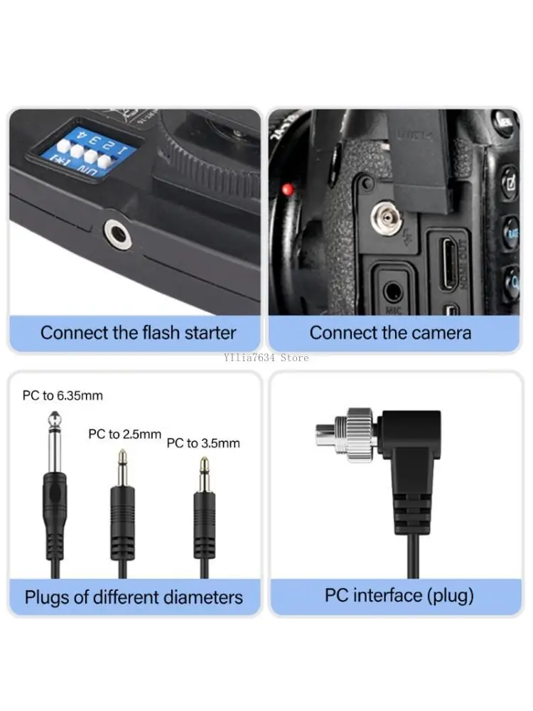 

Reinforced PC To PC Flash Syncing Cable Flexible Spring Design for Studio Light