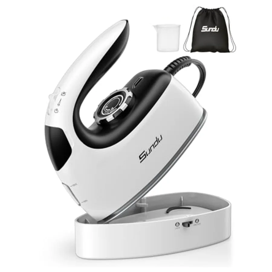 

1000W Mini Travel Steam Iron, Portable Small Iron for Quilting and Sewing, Non-Stick Soleplate, 300 Steam Holes, 90ml Tank, Saf